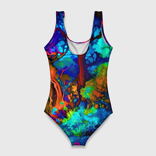 Женский купальник-боди Девушка в тропическом лесу / 3D-принт – фото 2
