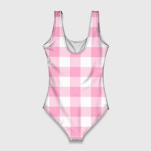 Женский купальник-боди Барби лого розовая клетка / 3D-принт – фото 2