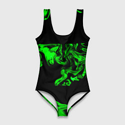 Женский купальник-боди Зеленый светящийся дым