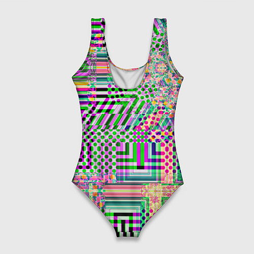 Женский купальник-боди Геометрическая абстракция ультра / 3D-принт – фото 2