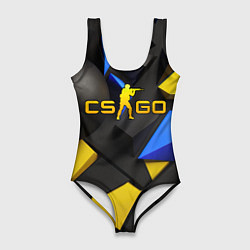 Женский купальник-боди CSGO blue yellow abstract