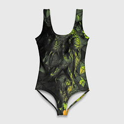 Женский купальник-боди Зеленая абстрактная текстура