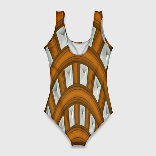 Женский купальник-боди Деревянные своды / 3D-принт – фото 2
