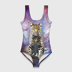 Купальник-боди 3D женский Space leopard, цвет: 3D-принт