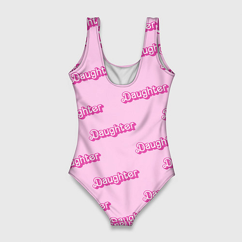 Женский купальник-боди Дочь в стиле барби - розовый паттерн / 3D-принт – фото 2