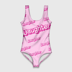 Купальник-боди 3D женский Дочь в стиле барби - розовый паттерн, цвет: 3D-принт