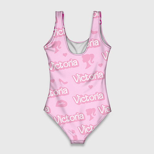 Женский купальник-боди Виктория - паттерн Барби розовый / 3D-принт – фото 2
