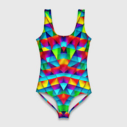 Женский купальник-боди Абстрактный зеркальный паттерн