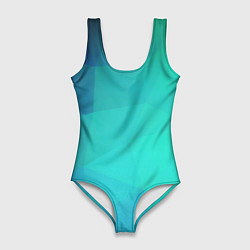 Женский купальник-боди Голубые грани