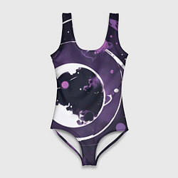 Женский купальник-боди Фиолетовый космос - нейросеть