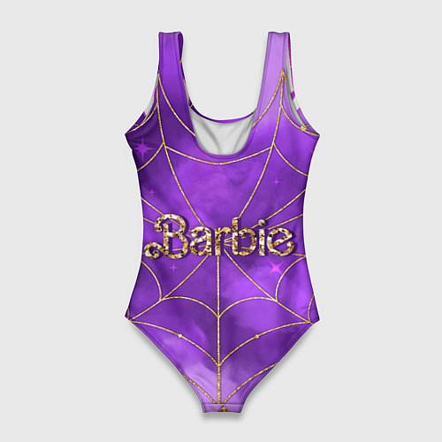 Женский купальник-боди Барби в костюме скелета: паутина и фиолетовый дым / 3D-принт – фото 2