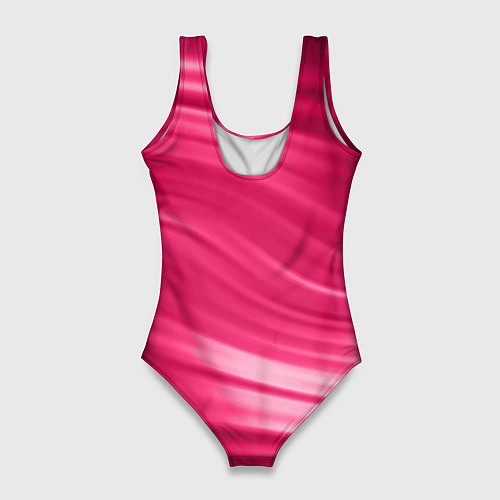 Женский купальник-боди Абстрактный волнистый узор в красно-розовых тонах / 3D-принт – фото 2