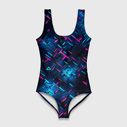 Женский купальник-боди Неоновая сталь cyberpunk