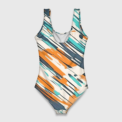 Женский купальник-боди Абстракция разноцветная / 3D-принт – фото 2