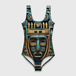 Купальник-боди 3D женский Орнамент с маской в египетском стиле, цвет: 3D-принт