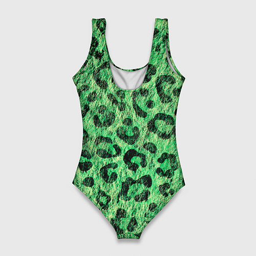Женский купальник-боди Зелёный леопард паттерн / 3D-принт – фото 2