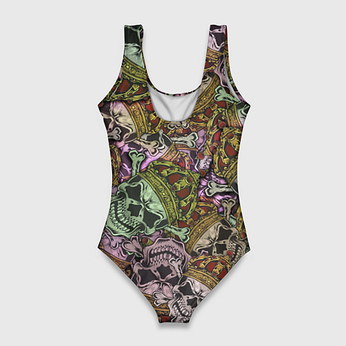 Женский купальник-боди Череп с короной паттерн / 3D-принт – фото 2