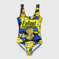 Купальник-боди 3D женский Fallout logo game, цвет: 3D-принт