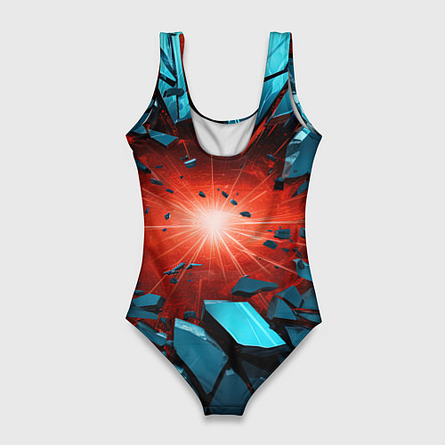 Женский купальник-боди Взрыв бирюзовых камней / 3D-принт – фото 2