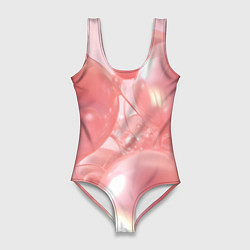 Купальник-боди 3D женский Розовые шары, цвет: 3D-принт