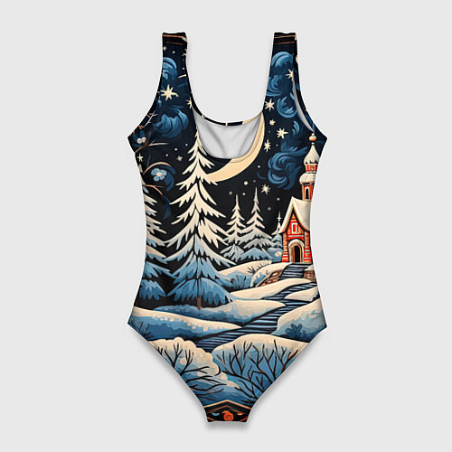 Женский купальник-боди Морозное утро / 3D-принт – фото 2
