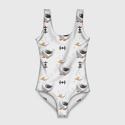 Женский купальник-боди Гусь и фигуры