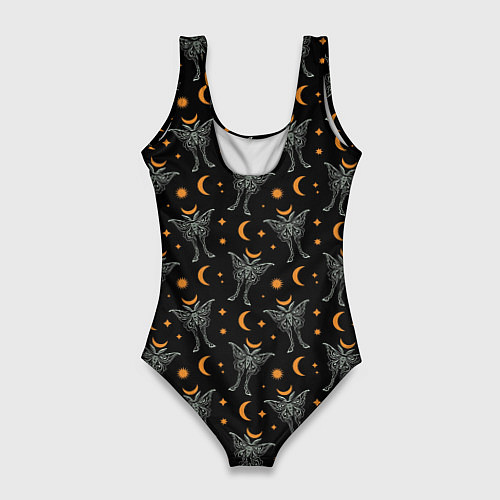 Женский купальник-боди Лунные мотыльки / 3D-принт – фото 2