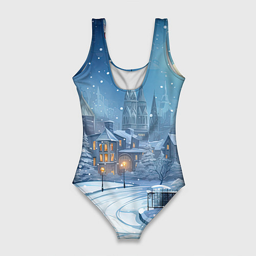 Женский купальник-боди Дракон зимний праздник / 3D-принт – фото 2