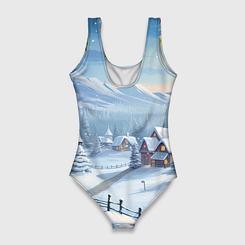 Женский купальник-боди Милый зеленый дракончик 2024 / 3D-принт – фото 2