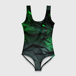 Купальник-боди 3D женский Мир абстрактной зелени, цвет: 3D-принт