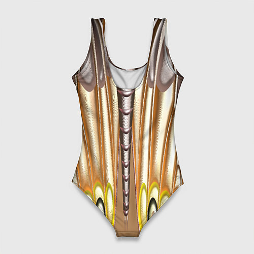 Женский купальник-боди Абстрактный рисунок по мотивам крыла бабочки / 3D-принт – фото 2