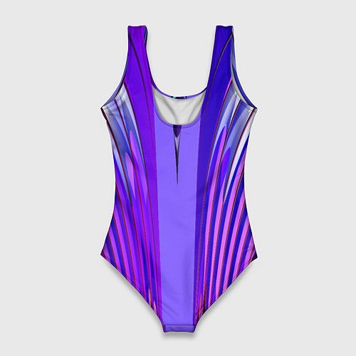 Женский купальник-боди Фиолетовые линии и полосы / 3D-принт – фото 2