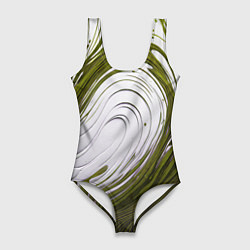 Женский купальник-боди Бело-зеленая краска