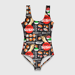 Купальник-боди 3D женский Best sushi, цвет: 3D-принт