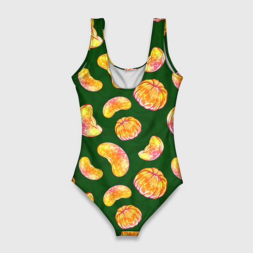 Женский купальник-боди Мандариновые дольки / 3D-принт – фото 2