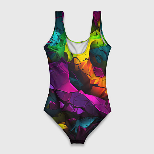 Женский купальник-боди Яркие разноцветные краски / 3D-принт – фото 2