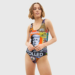 Купальник-боди 3D женский Donald Trump - american сollage, цвет: 3D-принт — фото 2