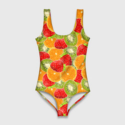 Женский купальник-боди Сочные фрукты и ягоды
