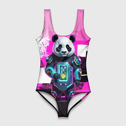 Купальник-боди 3D женский Funny panda - cyberpunk, цвет: 3D-принт