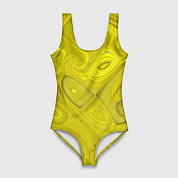 Женский купальник-боди Желтые плавленные клетки