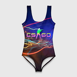 Купальник-боди 3D женский Контр Страйк - неоновое свечение, цвет: 3D-принт