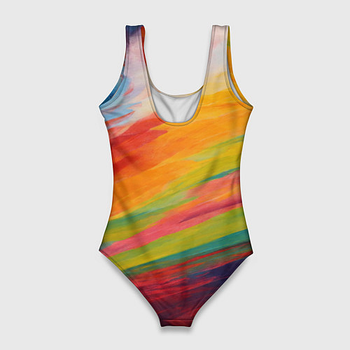 Женский купальник-боди Мазки красками / 3D-принт – фото 2