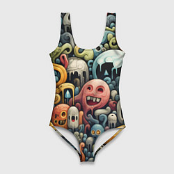 Женский купальник-боди Странная абстракция