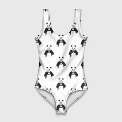 Женский купальник-боди Panda love - pattern