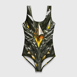 Женский купальник-боди Камень и золотой кристалл