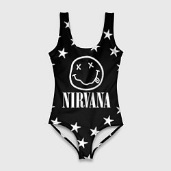 Купальник-боди 3D женский Nirvana stars steel, цвет: 3D-принт