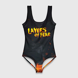 Купальник-боди 3D женский Layers of Fear огненный стиль хоррор, цвет: 3D-принт