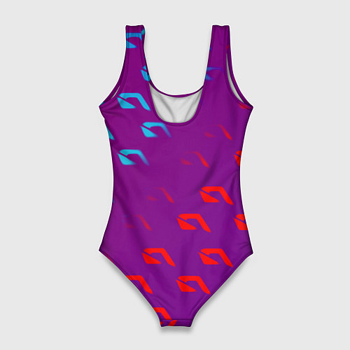 Женский купальник-боди НФС лого градиент текстура / 3D-принт – фото 2