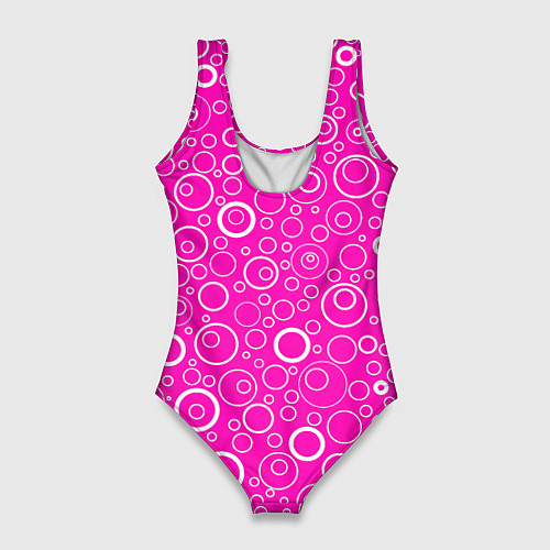 Женский купальник-боди Бело-розовый паттерн пузырьки / 3D-принт – фото 2