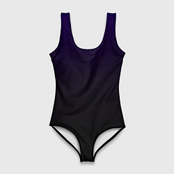 Женский купальник-боди Фиолетово-чёрный тёмный градиент